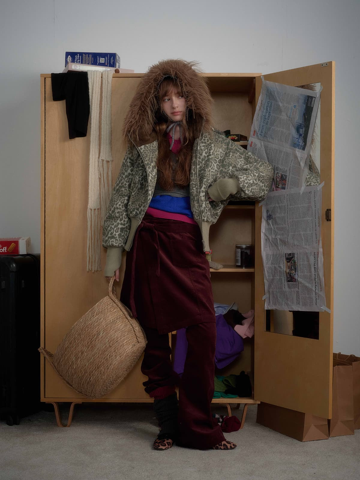 Winter-Ready Corduroy Jacket with Faux Fur Trim for Men 