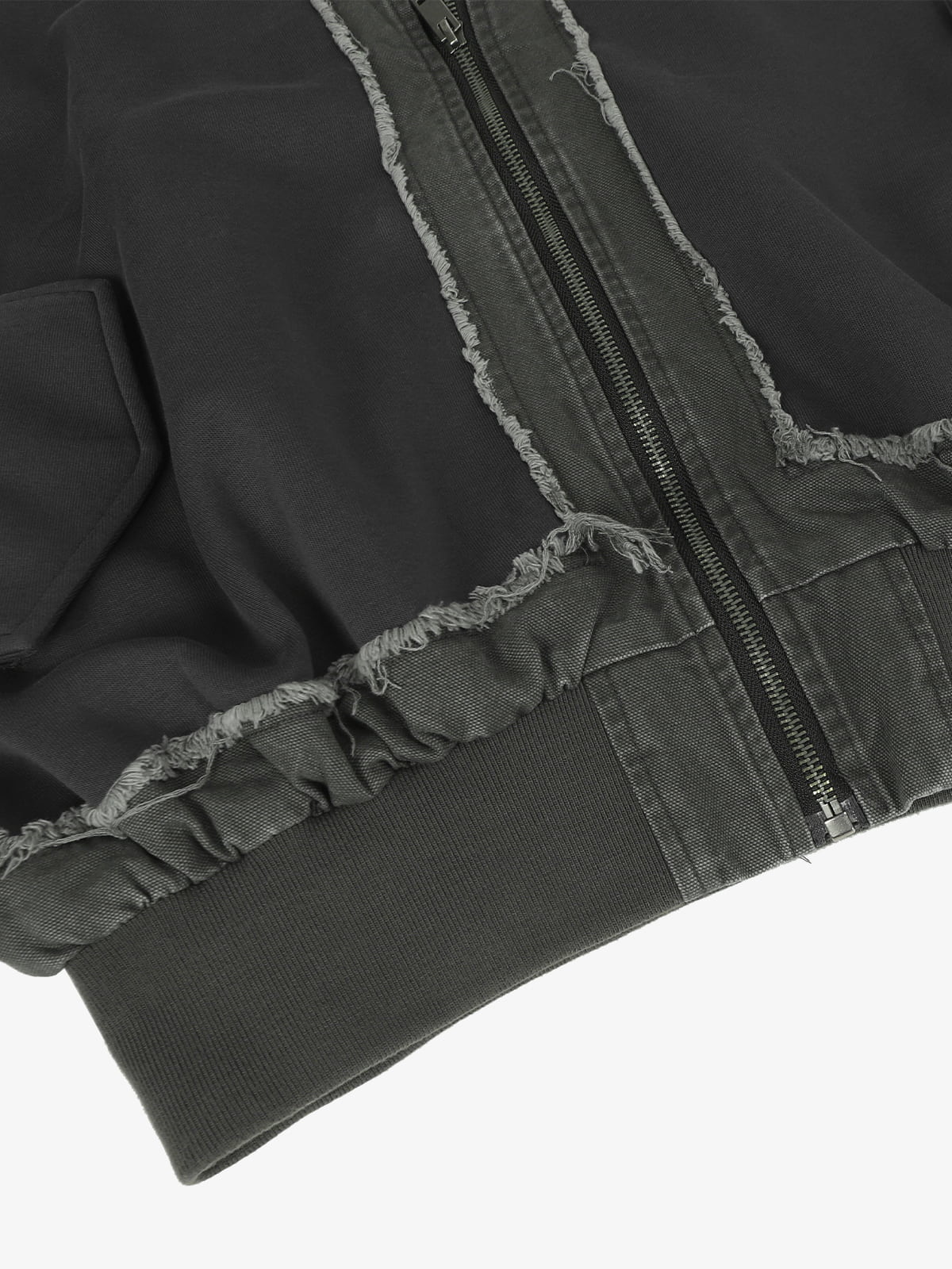 Denim Oversized Jacket with Studs and Faded Wash Design for Streetwear Style 