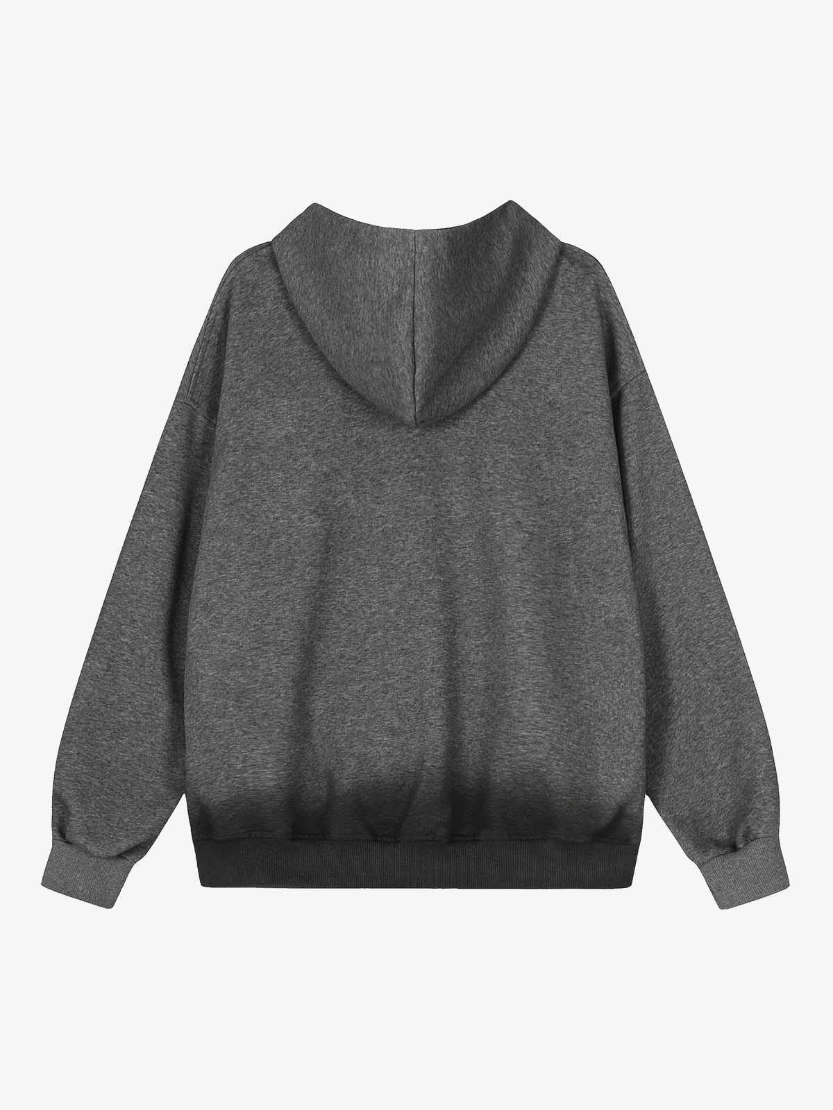 Cotton Blend Oversized Zip-Up Hoodie with Stud Detailing 