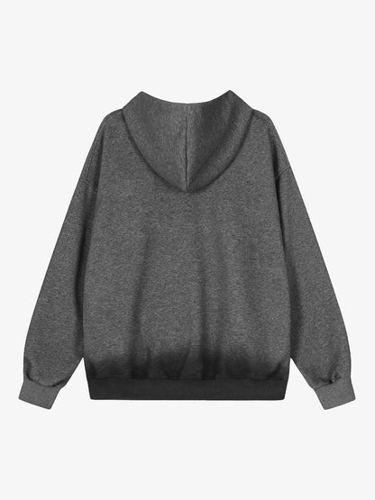 Cotton Blend Oversized Zip-Up Hoodie with Stud Detailing 