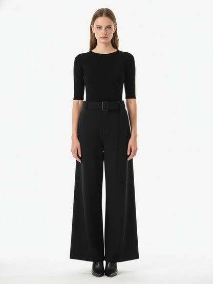 High Street Belt Pleated Flared Scimitar Pants