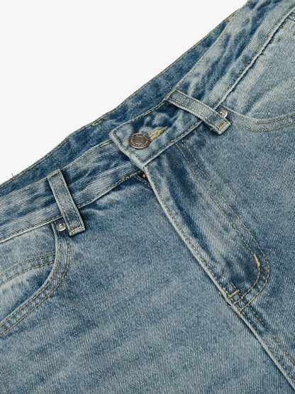 Wide-Leg Denim Culottes with Side Slits for Women 