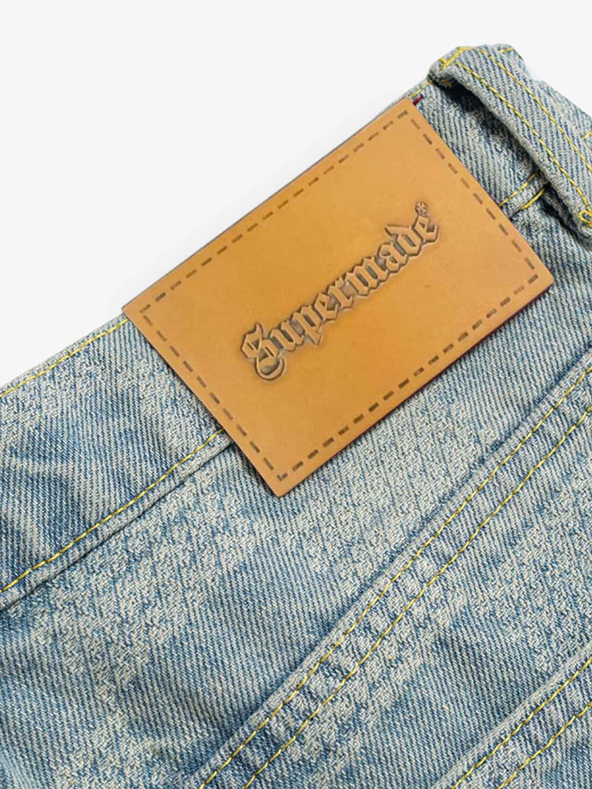 Checkerboard Distressed Jeans 