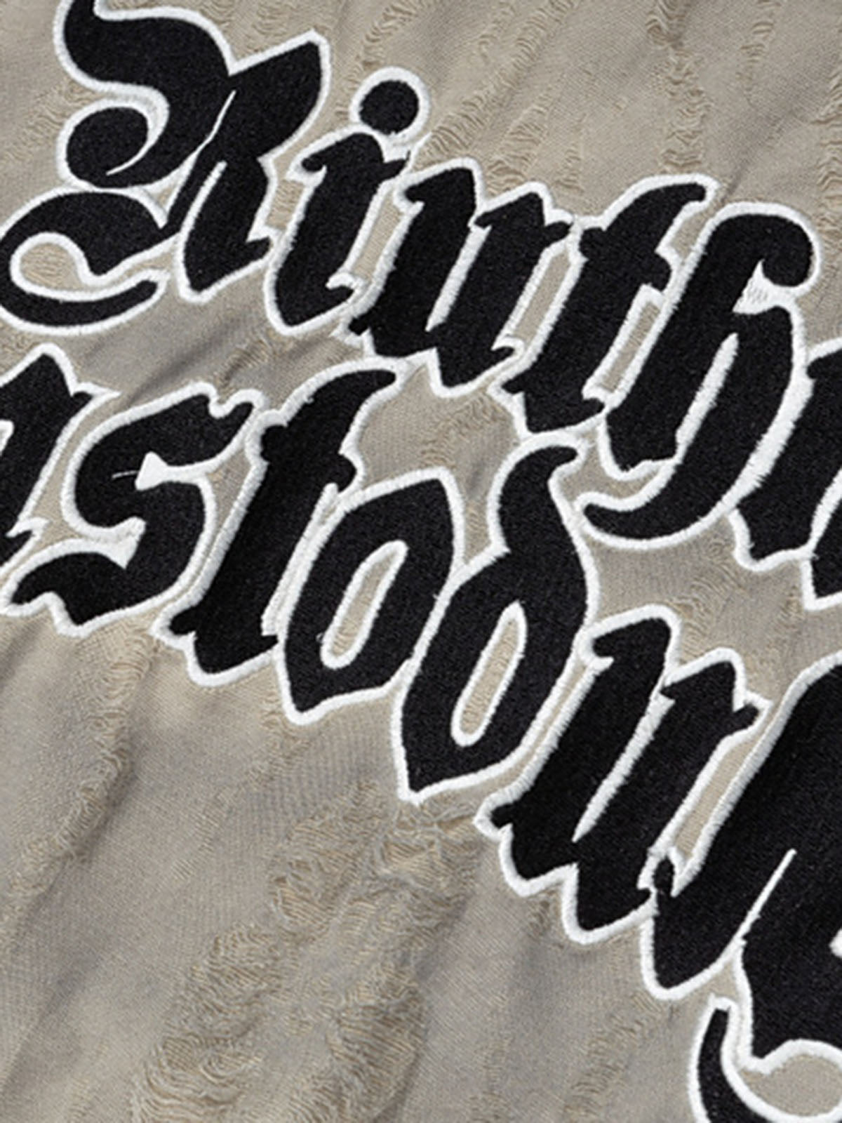 Lazy Drawstring Letter Hole T-shirt 