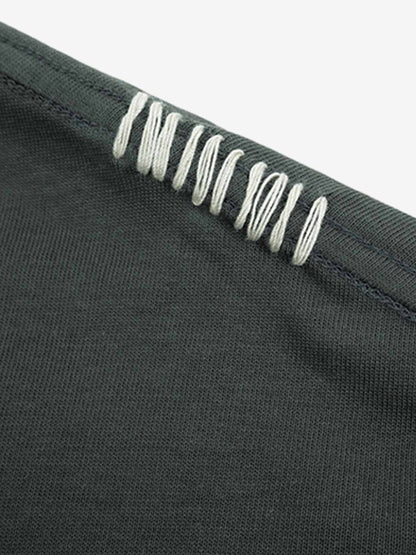Cotton Oversized T-Shirt with Contrast Stitching and Minimalist Design?