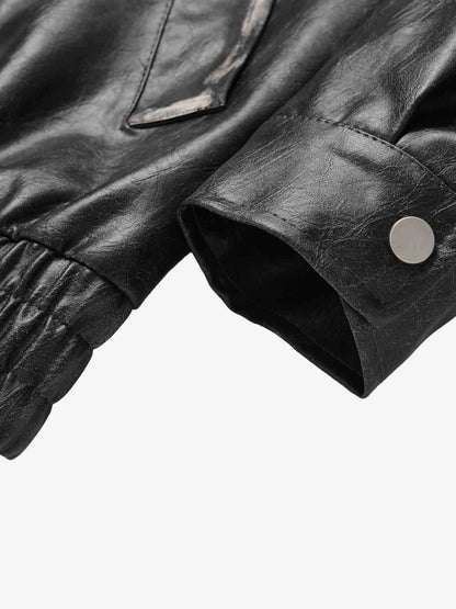 Stylish Velvet Bomber Jacket with Leather Collar for Men 