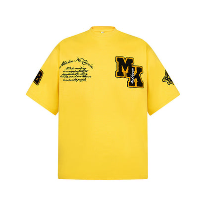 Heavy Embroidery Patch Embroidered T-shirt 