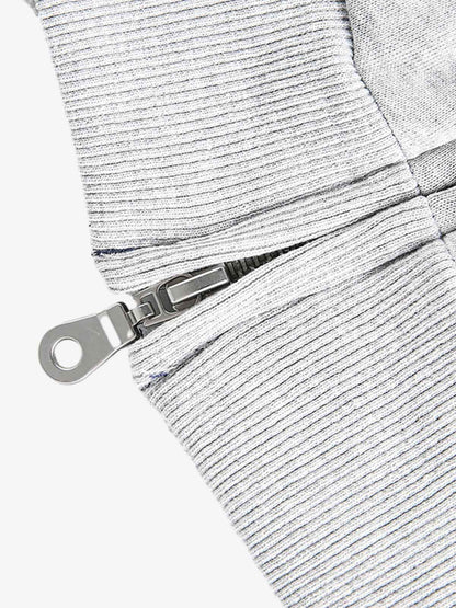 Street Deconstructed Split Zippered Hooded Sweatshirt 