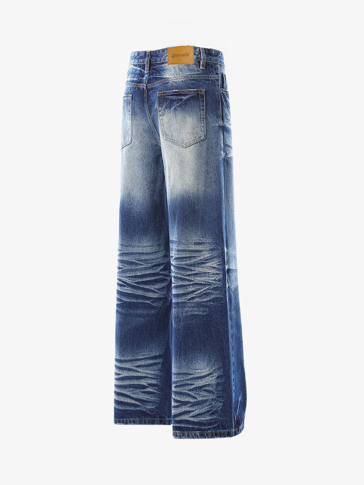 Washed Distressed Wrinkled Dyed Jeans 