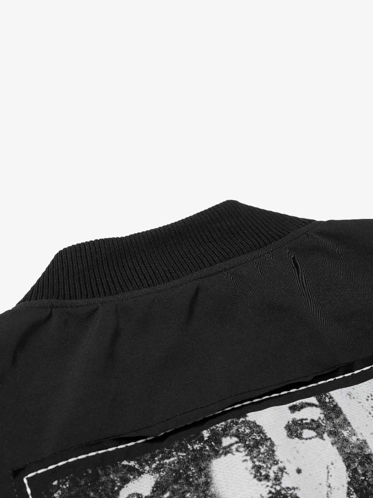 Vintage Graphic Star Embroidered Bomber Jacket