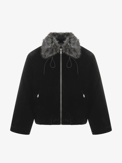 Winter Essential Faux Fur Trimmed Jacket with Adjustable Drawstrings 