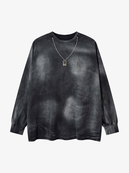 Inkjet Dirty Necklace Long-sleeved T-shirt 