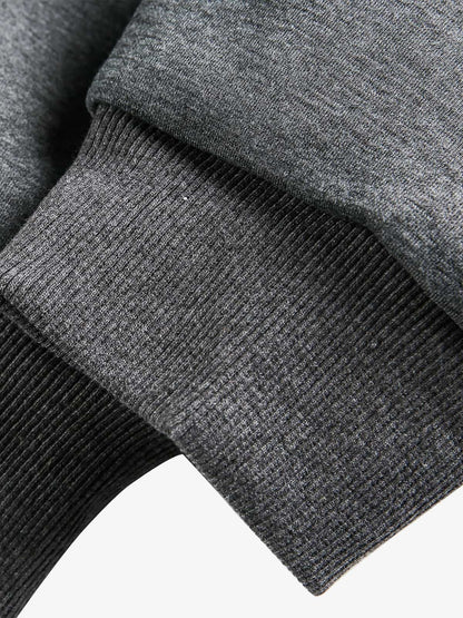 Cotton Blend Zip-Up Sweatshirt Jacket for Men - Casual Sporty Fit with Ribbed Cuffs and Hem 