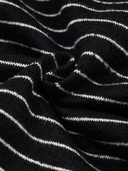 Cotton Blend Striped Hoodie with Embroidered "Made" Design for Men and Women 