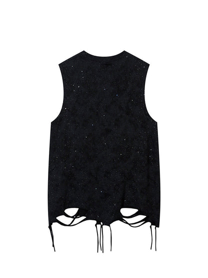Street Chain Waistcoat Ripped Vest 