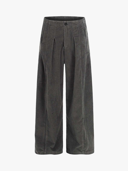 Vintage Corduroy Pleated Wide Leg Pants
