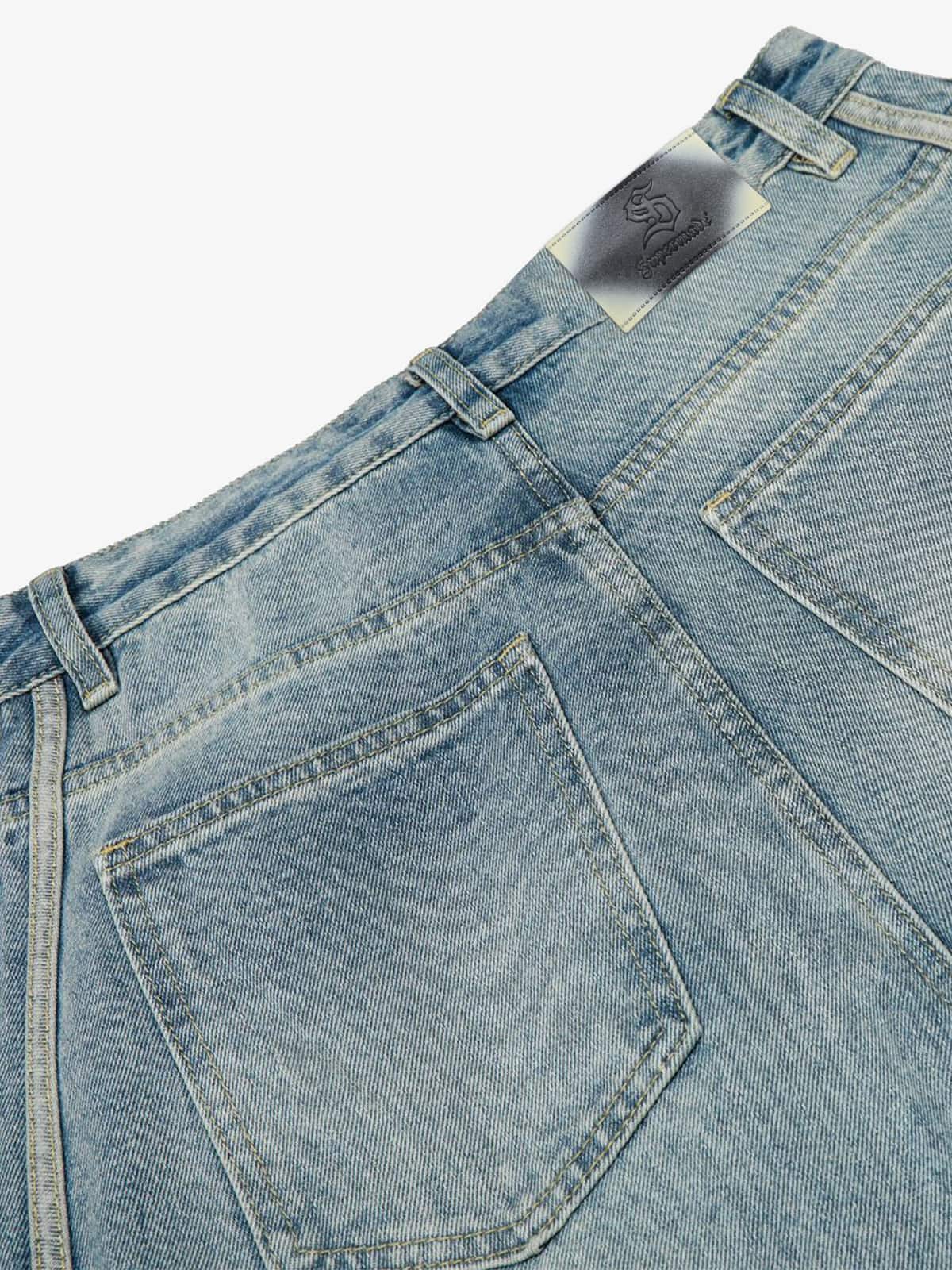 Wide-Leg Denim Culottes with Side Slits for Women 