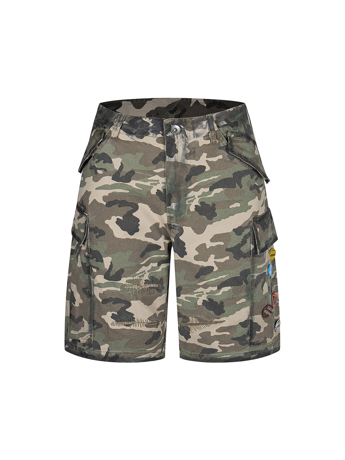 Camouflage Badge Cargo Shorts 