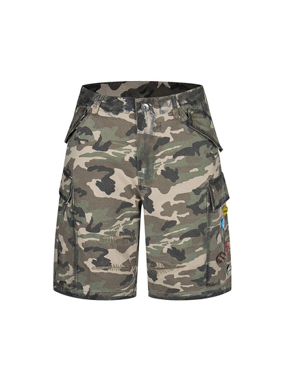 Camouflage Badge Cargo Shorts 