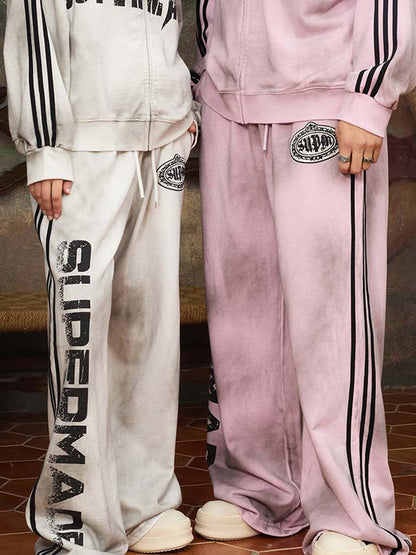 Supermade Vintage Distressed NO.3 Stand Collar Tracksuit 