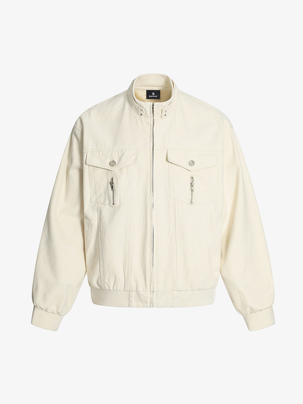 Structured Utility Stand Collar Zip Up Jacket