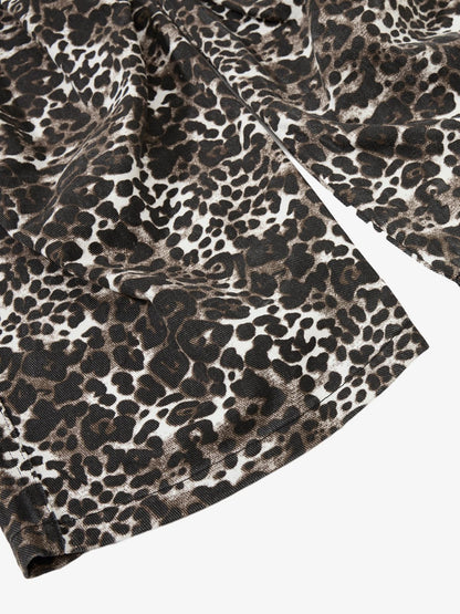 Cotton Leopard Print Wide Leg Cargo Pants for Women High Waist Fashion Casual Trousers?