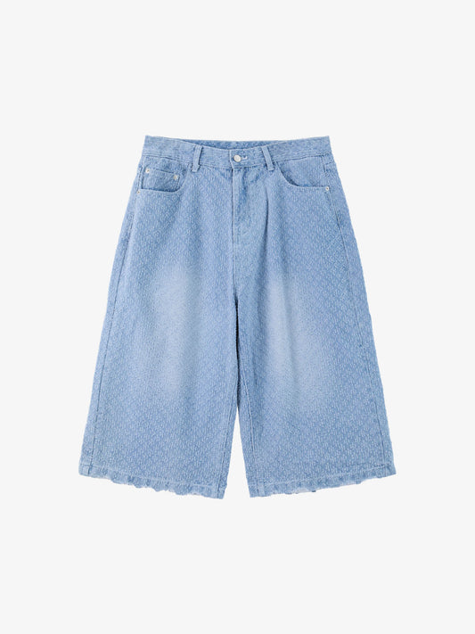 Light Blue Denim Wide-Leg Bermuda Shorts for Women High Waist Relaxed Fit Summer Casual Pants?
