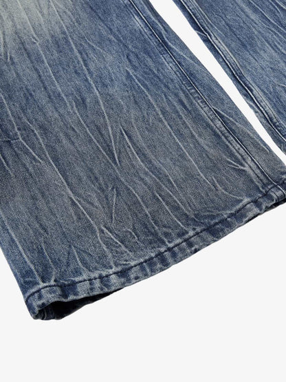 Denim Wide Leg Jeans with Faded Wash and Relaxed Fit?