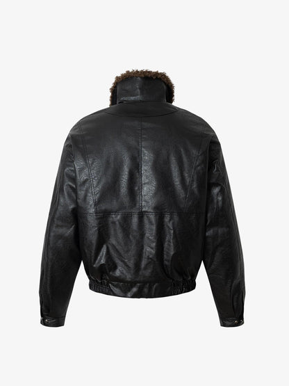 Winter-Ready Corduroy Jacket with Faux Fur Trim for Men 