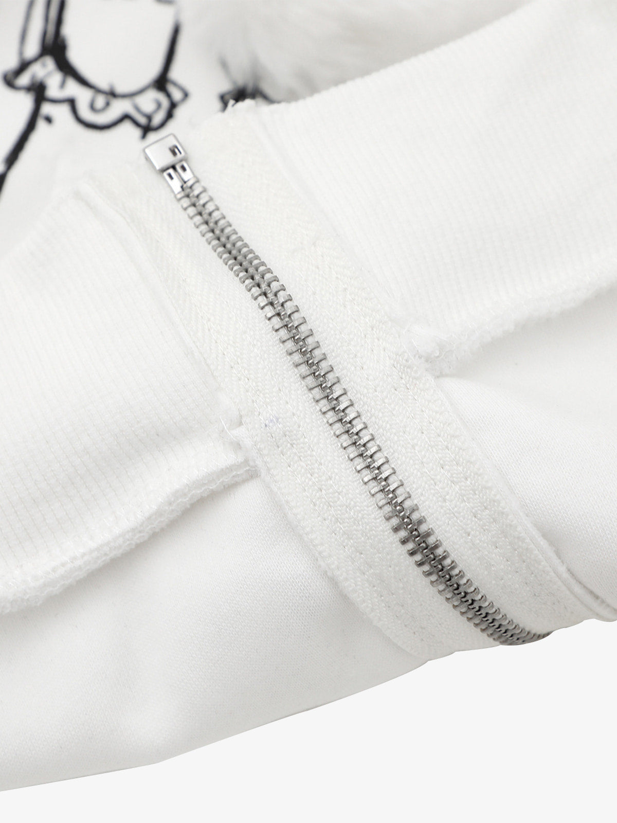 Retro Plush Collar Cartoon Anime Zip-Up Hoodie 