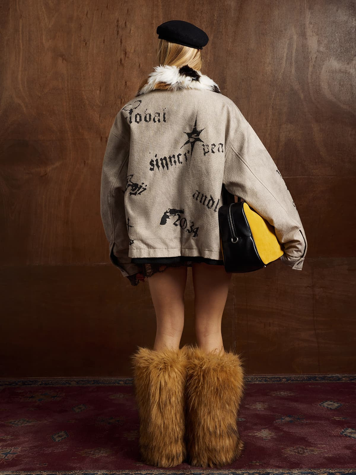 Winter-Ready Corduroy Jacket with Faux Fur Trim for Men 