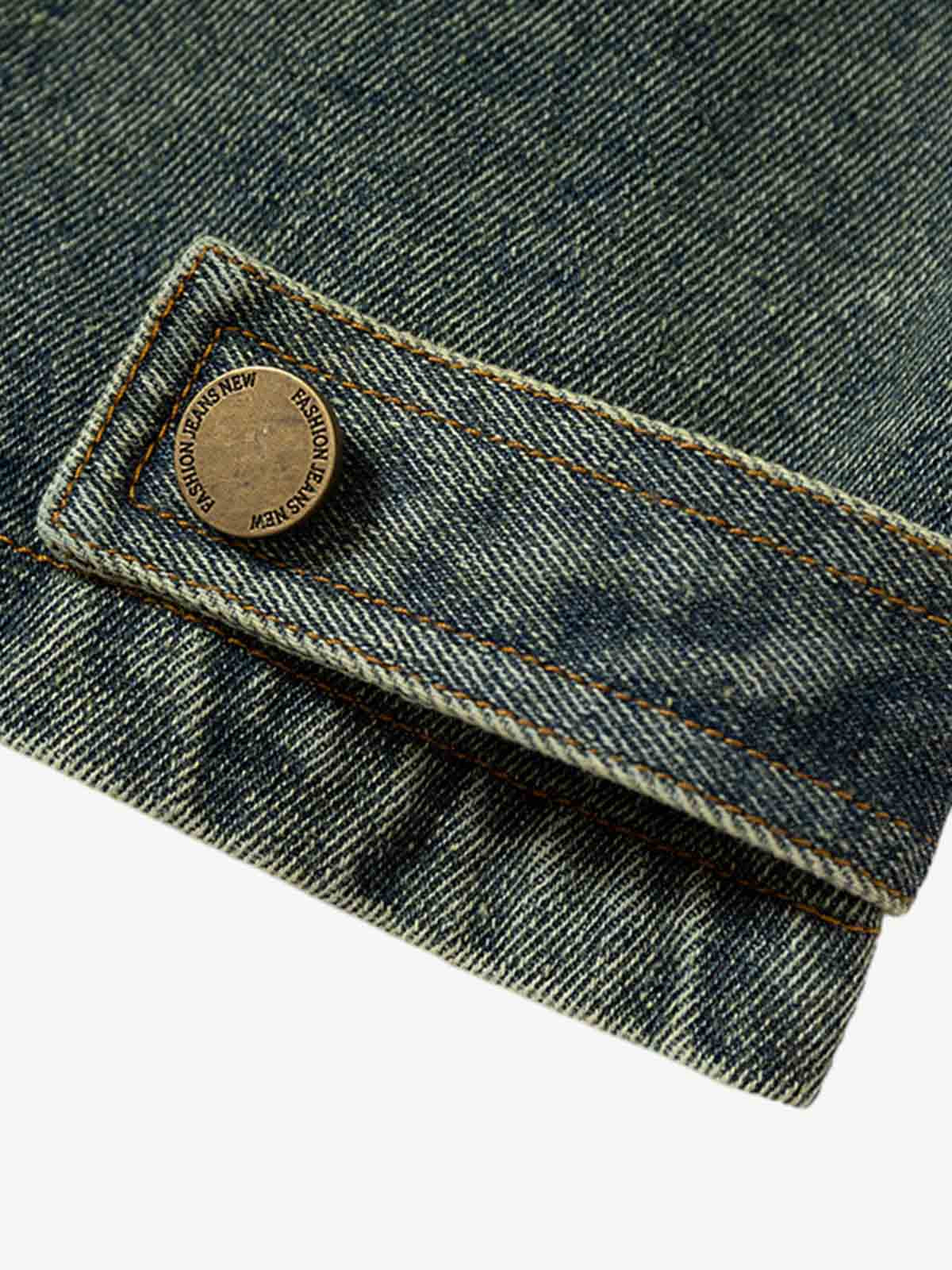 Thesupermade Functional Multi-pocket Hooded Denim Vest 