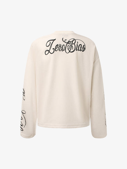 Thesupermade Retro Letter Print Long-sleeved T-shirt 