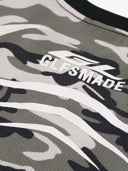 Thesupermade Camouflage Skull Print Long-sleeved T-shirt 