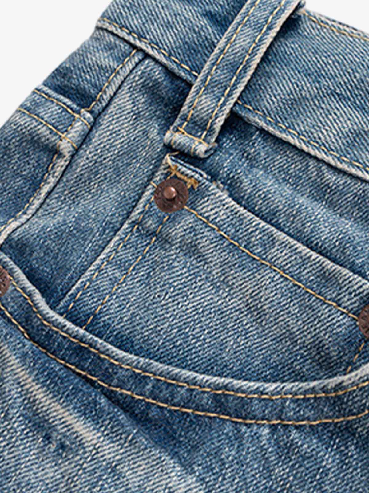 Washed Whitened Flared Jeans 