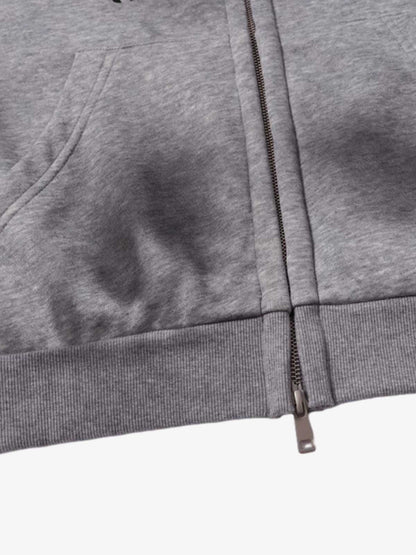 Cotton Blend Hooded Zip-Up Costume Jacket with Eye Holes and Gloves, Gothic Horror Style Full Coverage Hoodie for Cosplay and Halloween 