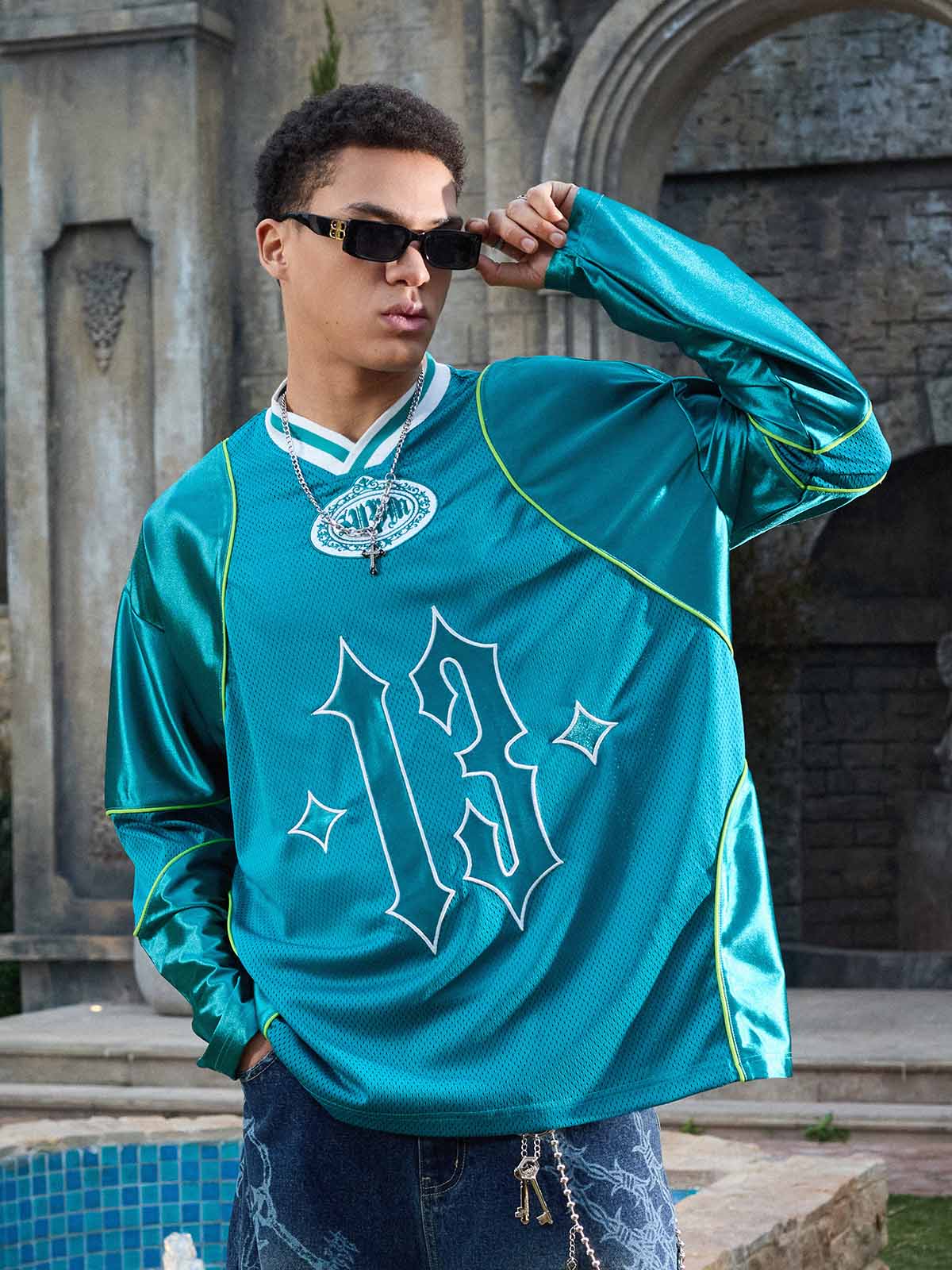 Supermade American Gothic Font Satin Mesh Jersey?