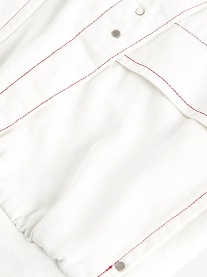 Contrast Stitch Hooded Zip Jacket