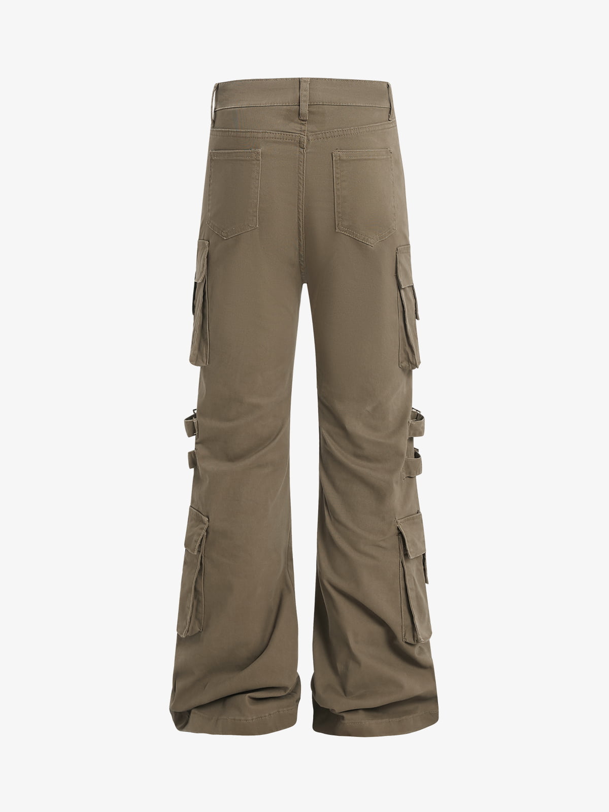 Cotton Blend Cargo Pants with Belted Straps and Multiple Pockets for Men and Women?