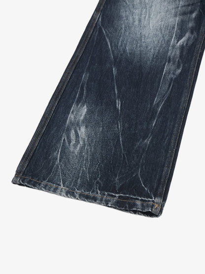 Wide-Leg Denim Jeans with Distressed Look for Women 