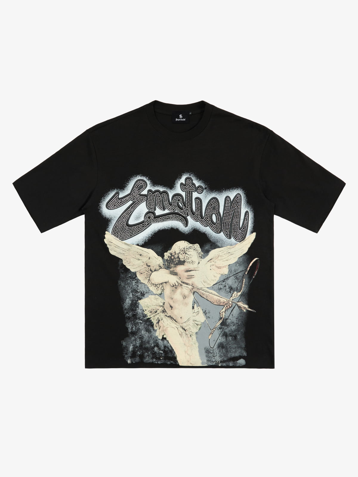 Retro Cupid Rhinestone Graphic T-Shirt 