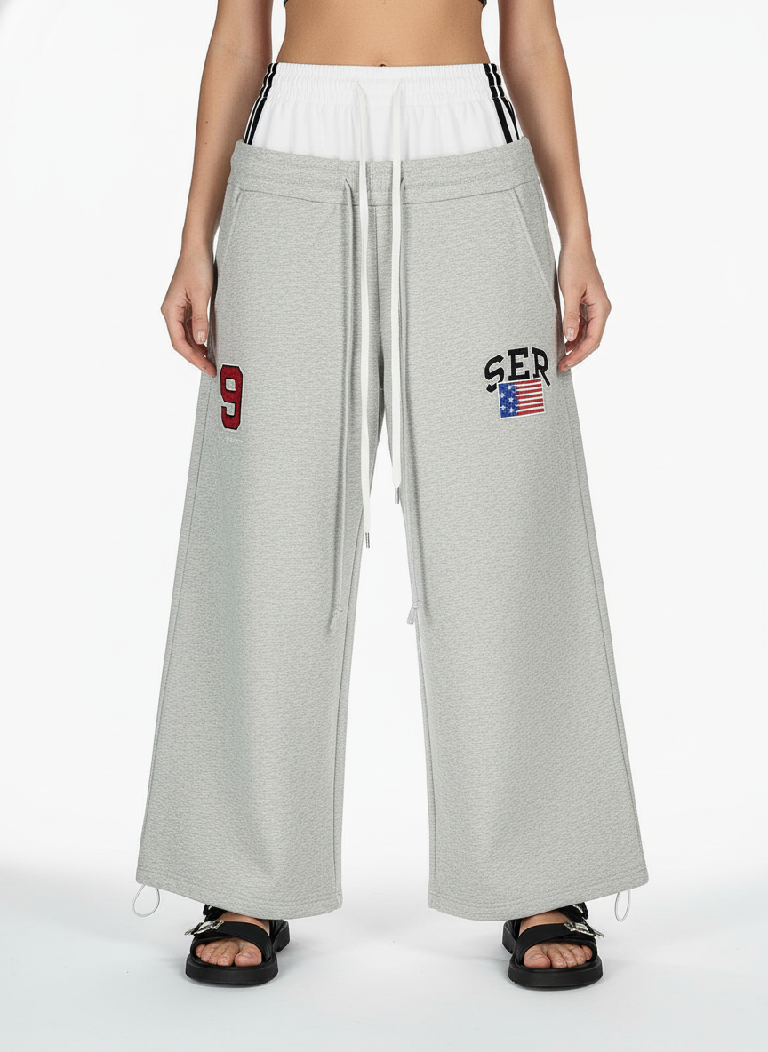 Vintage Paratrooper Layered Look Sweatpants