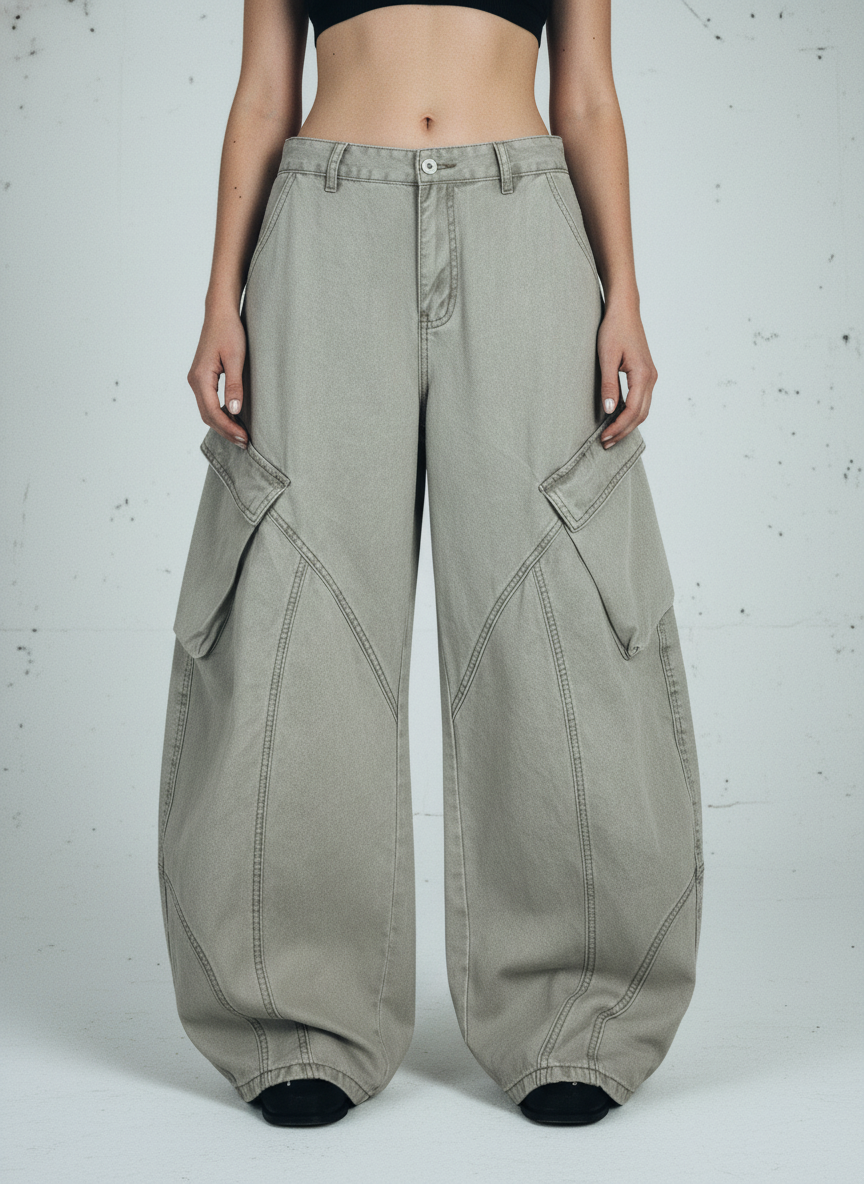 Patchwork Multi-Pocket Workwear Casual Machete Pants