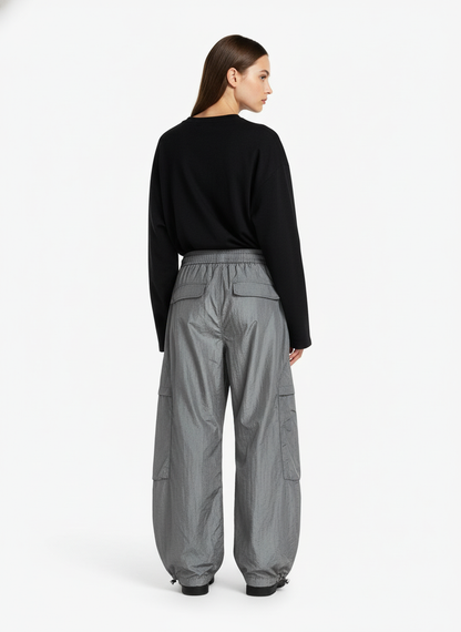 Retro Paratrooper Drape Barrel Pants