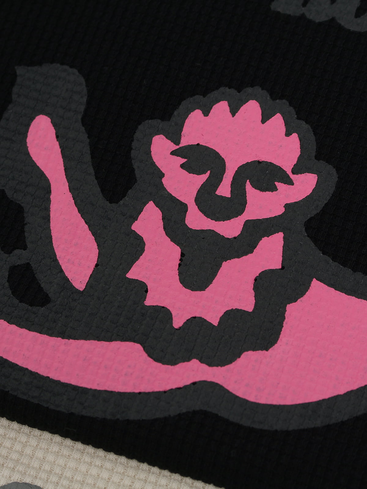 Cotton Waffle Knit Graphic T-Shirt with Moon Landing Print and Lion Design?