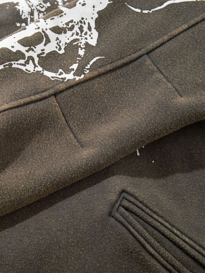 Skull Pattern Knit Sweater for Fall and Winter 