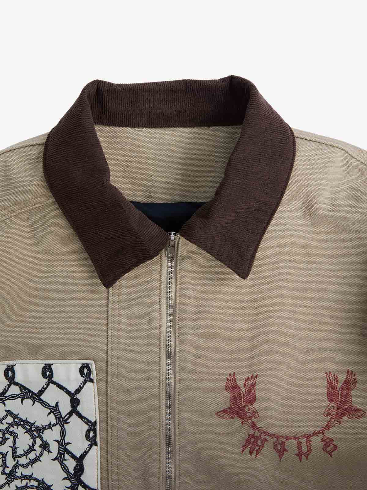 Supermade Multi-Element Appliqu¨¦ Patchwork Denim Suit?