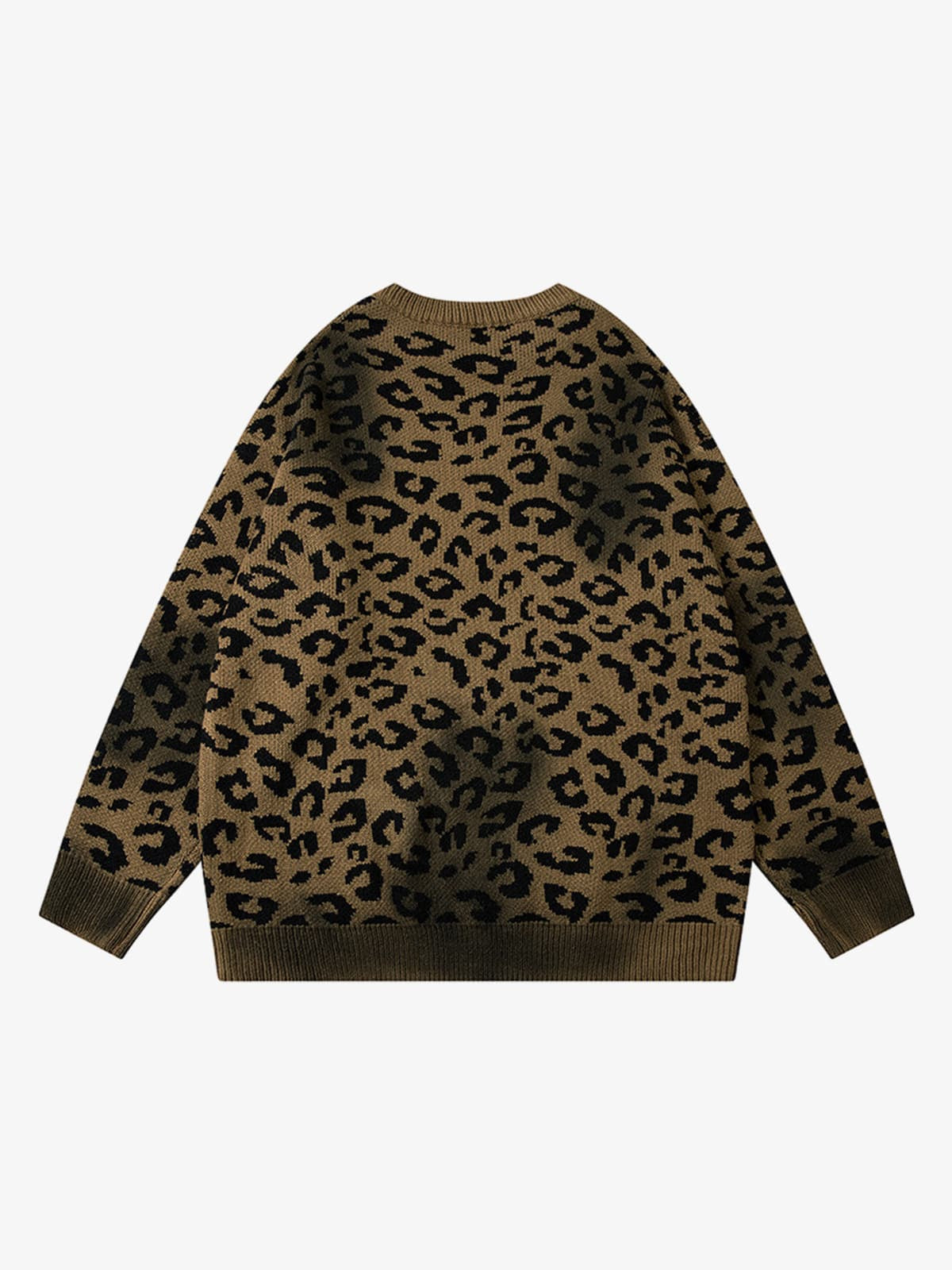 Leopard Print Knit Sweater for Women - Trendy and Cozy Fall/Winter Style 