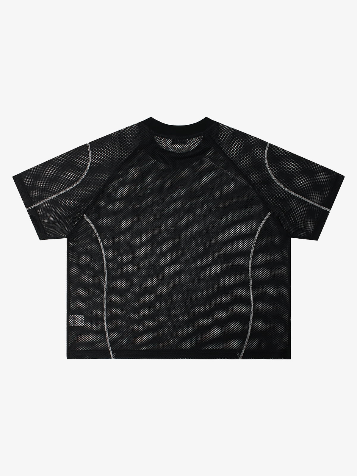 Mesh Jersey T-Shirt with Red Number 03 Print and Stitched Details?
