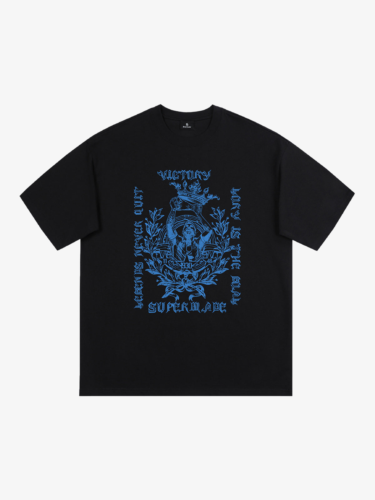 Cotton Graphic Print T-Shirt with Victory Legend Design 